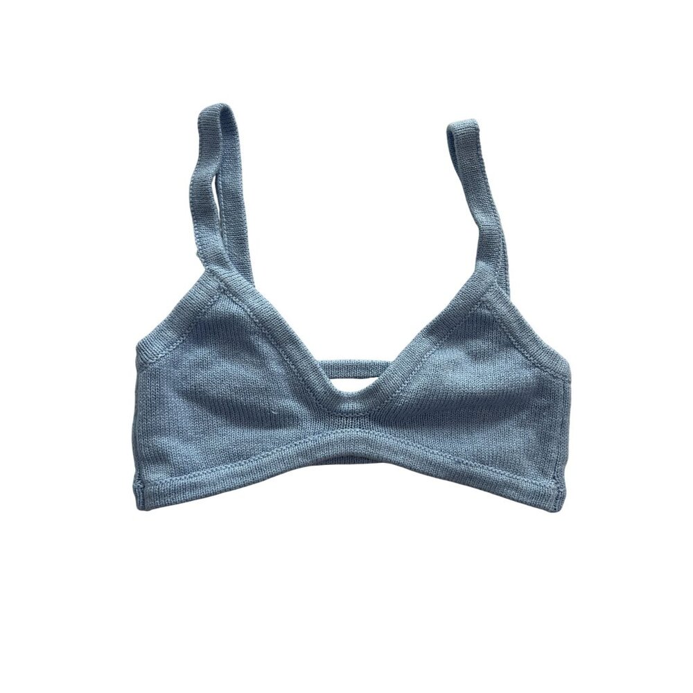 One Mile Drew Knit Bralette in Sky Blue